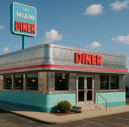 Exterior of Miami Diner.